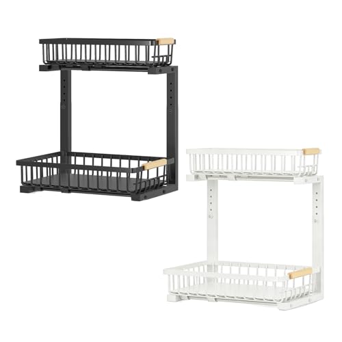 Estante de almacenamiento debajo del fregadero con secciones personalizables y estructura protectora de acero al carbono miniatura 5