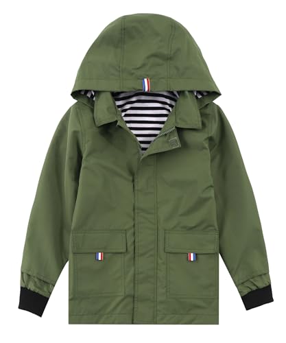 Image of Hiheart Boys Girls Waterproof Hooded Jackets Cotton Lined Rain Jackets