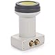 AX digitaler Twin LNB Mimic Sun Protect (kälte- & hitzebeständig -35°C~70°C) LTE-Filter, 2 Teilnehmer, 0.1dB, 2fach, Full HD, 4K UHD, 3D, Kontakte vergoldet, Wetterschutz ausziehbar, 67dB