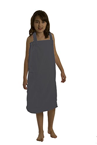 BY LORA Microfiber Girls Spa WrapTowels, Medium Size, Charcoal Wrap