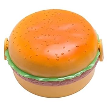 Burger Shape Lunch Box for Kids - Lunch Box for Kids, Tiffin Box, Lunch Box Leak Proof Plastic Lunch Box, Lunch Box with Compartments (Multicolor)