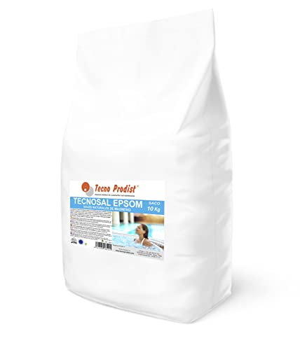 TECNOSAL EPSOM by TECNO PRODIST Bittersalz (10 Kg SACK) Magnesiumsulfat, Badesalz, 100% natürliche Körperbehandlung, Flotationstherapien, Tauchbäder, Salzchlorung von Schwimmbädern Cover