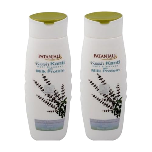 Image of Patanjali Kesh Kanti Milk Protein Hair Cleanser Shampoo, 200ml (Pack of 2)