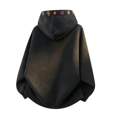 Mens Pullover Hoodie Kangaroo Pocket Decorative Hood Accents Casual Travel - image 7