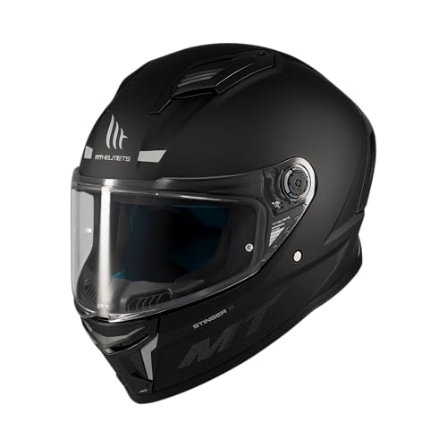 MT Helmets Stinger 2 – Casco Moto Integral Deportivo con Pantalla Antivaho Compatible con Pinlock, Visor Solar Full Vision, Interior Lavable y Calota HIRP | Homologado ECE 22.06 & DOT