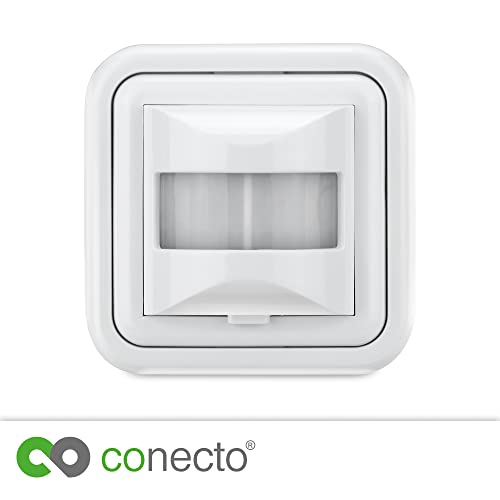 conecto Infrarot Wand-Bewegungsmelder, Unterputz Wandmontage, 160° Erfassungswinkel, IP20, weiß