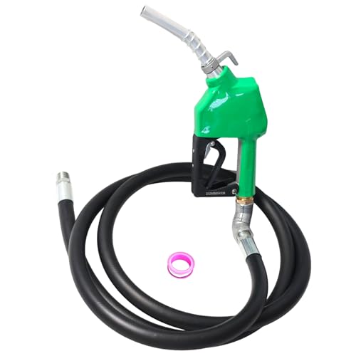 Image of 16 GPM Auto Shut-Off Fuel Nozzle & Hose Kit - 10FT 3 /4 inch NPT with 360 Swivel for Gas Diesel Kerosene E15 B20, Heavy-Duty Transfer Pump Nozzle for Tractor Farm Generator