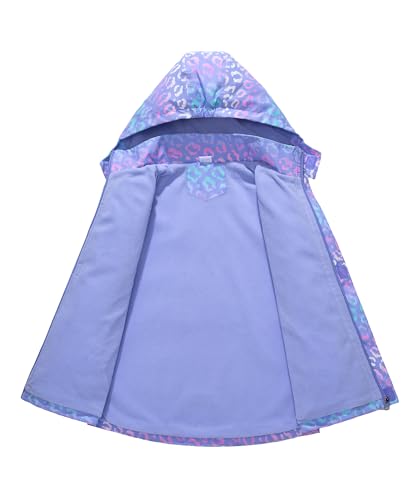 M2C Girls Outdoor Floral Fleece Lined Light Windproof Jacket with Hood3