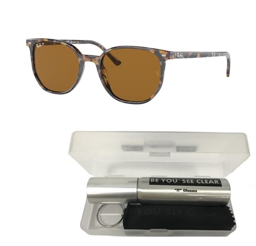 Ray-Ban RB2197 Sunglasses Bundle: RB 2197 ELLIOT 135757 Elliot Havana Brown Grey Brown and Eyewear Cleaning Kit2