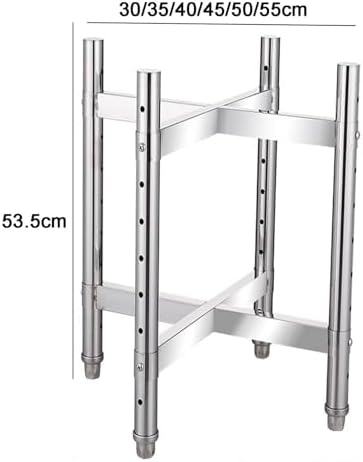 Heavy Duty Stainless Steel Stock Pot Rack with Wheels, Mobile Soup Pot Cart for Restaurant Kitchen & Hotel Use, Pot Dolly - 55x53.5cm (Silver)