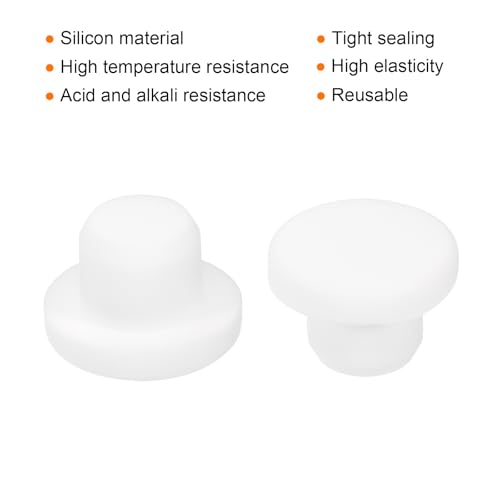 Image of MECCANIXITY 11pcs T-Shaped Silicone Plugs 13mm 1 /2 Inch Dia Snap in Plug Hole Seal Cover Round Rubber Stopper for Kitchen Rubber Bulkheads Waterproof Sealing Plugs White