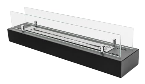 Ethanolkamin 700mm - EIN Einsatz für einen klassischen Kamin. Bio-ethanolkamin zum Aufstellen auf einem Tisch, Boden oder in einem holzbefeuerten Kamin. Bioethanol Kamin mit Glas.