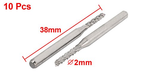 Image of uxcell 10pcs PCB Tungsten Carbide Milling Cutter Bits 2.0mm Cutting Dia