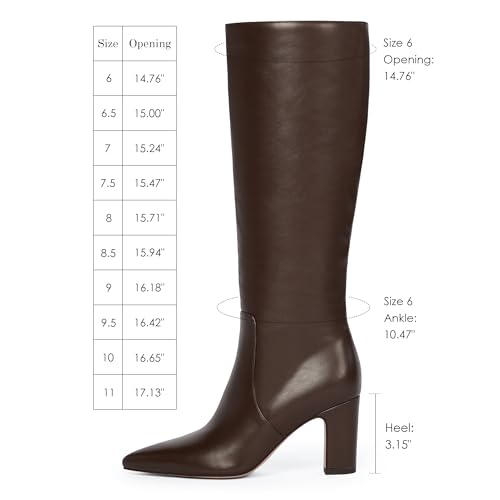 Image of VIUGJNEX Knee High Boots Pointed Toe Chunky Heel Tall Boots for Women | Comfortable 3.15-Inch Block Heel, Dressy Boots for Fall & Winter, Side Zipper for Easy Wear, Versatile Fashion Style