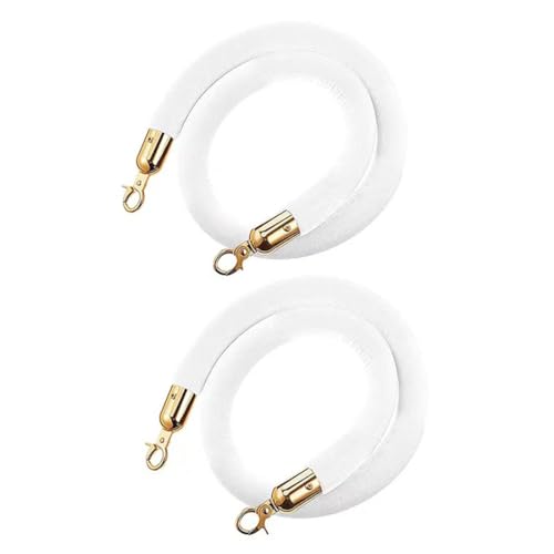 Corde de barrière de contrôle en velours blanc et crochets dorés pour événement chic
