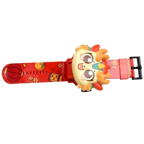 Reloj de proyector de juguete, reloj de proyección | Animales Dragón Cabeza de Dragón Reloj para Niños | Reloj de proyección digital ajustable con 24 patrones para la guardería a partir de 3 años