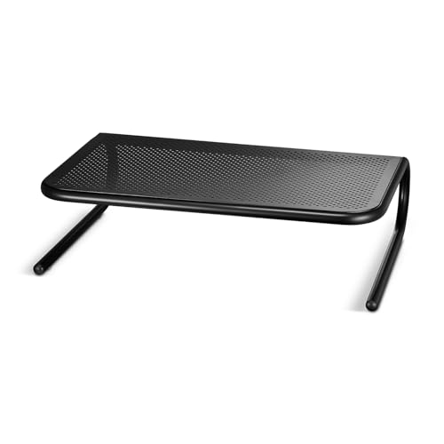 Staples Large Steel Monitor Stand – Desktop Riser for Monitors, Laptops & Office Workstations
