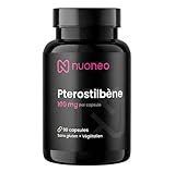 Ptérostilbène 100 mg, 90 gélules à haute dose, activateur de sirtuines et protection cellulaire, 100 mg de trans-ptérostilbène par gélule, haute biodisponibilité, végan