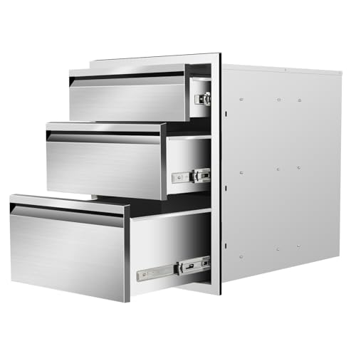 Outdoor-Kitchen-Drawers-18-W-x-23-H-x-23-D-Flush-Mount-Triple-BBQ-Drawers-with-Hidden-Handle-Stainless-Steel-Drawer-for-Outdoor-Kitchen-Island-Patio-Grill-Station Outdoor Kitchen Drawers 18 W x 23 H x 23 D Flush Mount Triple BBQ Drawers with Hidden Handle Stainless Steel Drawer for Outdoor Kitchen Island Patio Grill Station