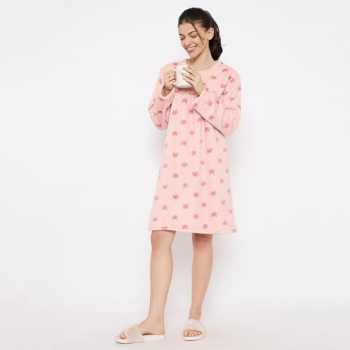 Image of CAMEY Women's Printed Nightgown, Long Sleeves, Nighty