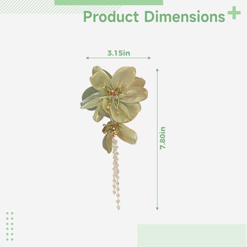 Pendientes de borla de flores con cristal artificial premium 3
