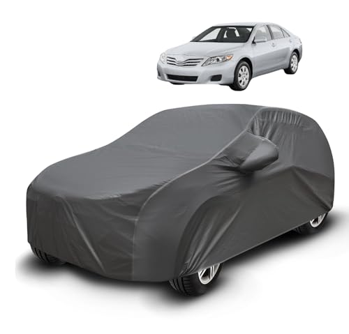 Image of Auto Hub Waterproof Car Cover Compatible with Camry Old with Mirror Pockets, Soft Cotton Lining, Camry Car Cover Waterproof, Grey