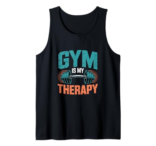 Funny Gym Meme Love Lifting Gym Es Mi Terapia Gimnasio Motivación Camiseta sin Mangas