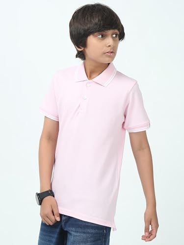 Image of Cotton Polo T-Shirt for Kids Boys Girls Half Sleeve, Regular Fit Tees for Boys Collared Casual Tshirts | Soft & Breathable Biowash Fabric | Half Sleeve