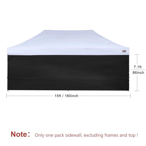 Image of ABCCANOPY Instant Canopy SunWall 10x20 FT No Frame or Top, Black