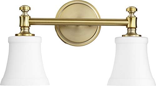 Quorum 5122-2-80 Transitional Two Mild Self-importance from Rossington Assortment in Brass – Vintage End,