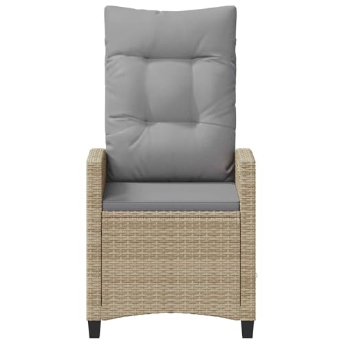 Chaise de jardin réglable en polyrotin robuste avec table pliante - 6