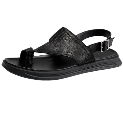 Sandals Outdoor Men's Leather Sandals Soft Sole Non-Slip Beach Shoes Trendy Sandals(38 Code)