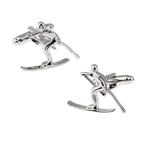 Mancuernillas plateadas clásicas para hombre KnBoB miniatura 1