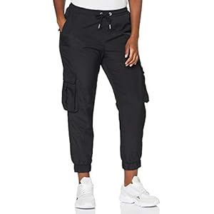 Urban Classics dames Flanellen broek Dames hoge taille crinkle nylon cargobroek