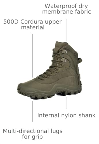 Image of Men's Tactical Boots 8'' Mid Combat Boots Waterproof Military Boots