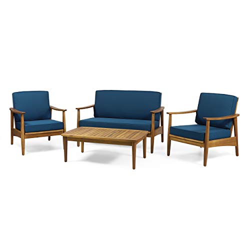 Christopher Knight Home Willowbrook Outdoor 4pc Chat Set - Acacia Wood - Teak Christopher Knight Home Willowbrook Outdoor 4pc Chat Set - Acacia Wood - Teak