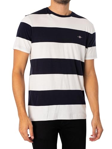 GANT Bar Stripe SS T-Shirt, Eggshell, L
