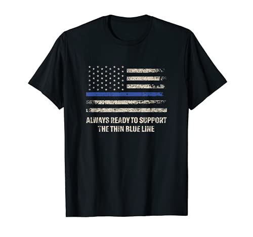 Soutenez l'officier de police patriotique de la ligne bleue fine T-Shirt