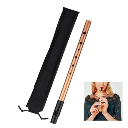 Tin Whistle D - Penny Whistle Aluminium Gold Six-Hole 30cm Musical Gift