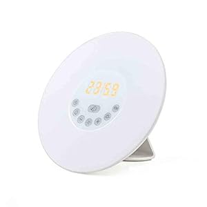 Sveglia LED Lampada da Comodino Lampada Radio Orologi notturni Sunrise Sunseter Simulator 7 Colori modificabili per la Scuola di Viaggio per la casa