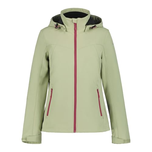 ICEPEAK Damen Softshelljacke Outdoorjacke Wanderjacke Brenham, Farbe:Grün, Artikel:-527 Green, Größe:40