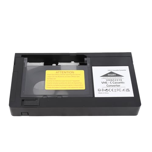 Vvikizy Adattatore per Cassette VHS C, Convertitore di Registrazione e Riproduzione per Nastri VHS C e S VHS con Controllo One Touch, Compatibile con Nastri Standard da 1,2 Mm