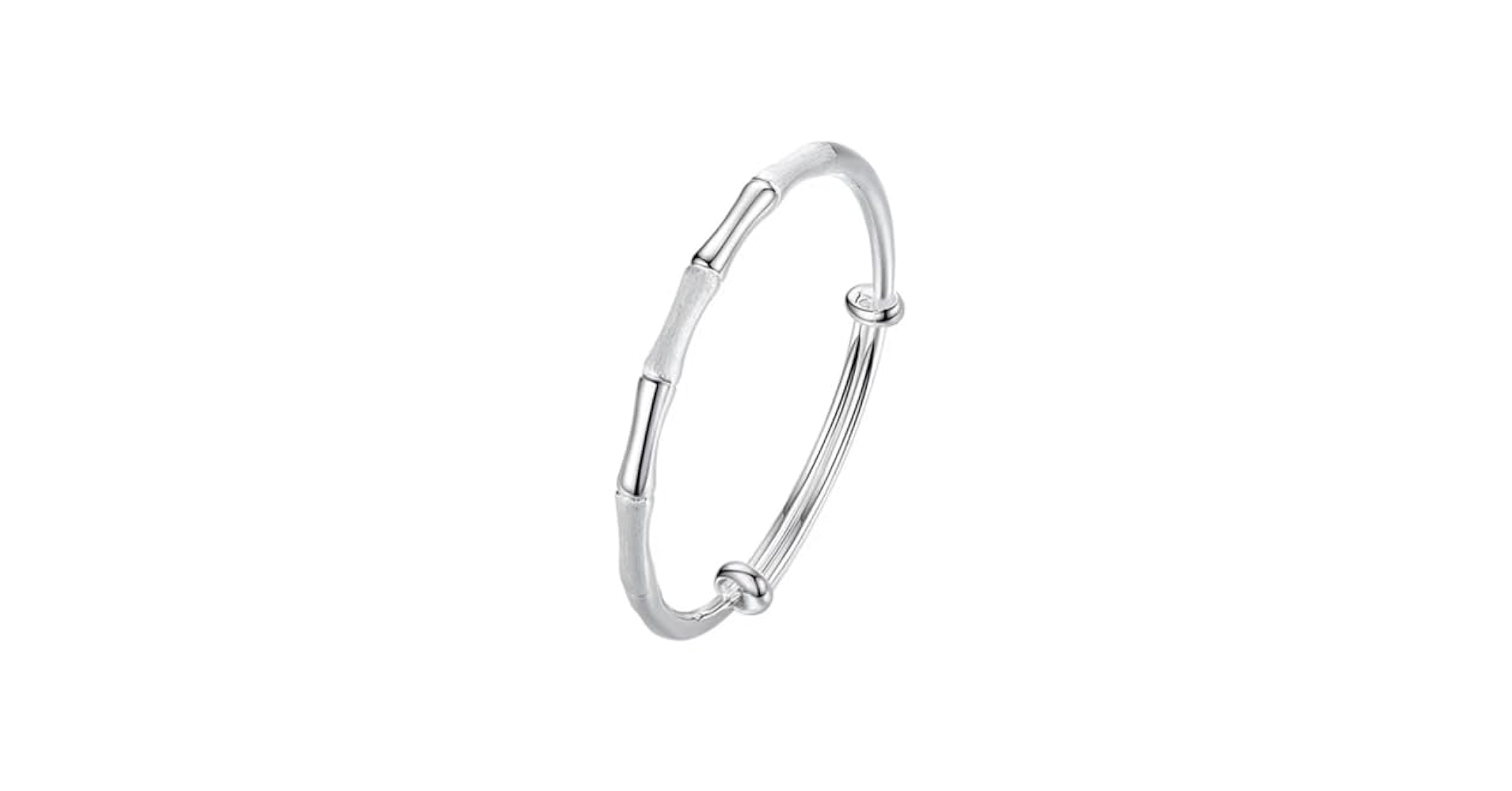 アクセサリー Sterling Silver Bamboo Bangle Vintage Real S990 Fine Silver Bangle Bamboo-Shape Adjustable Bangle
