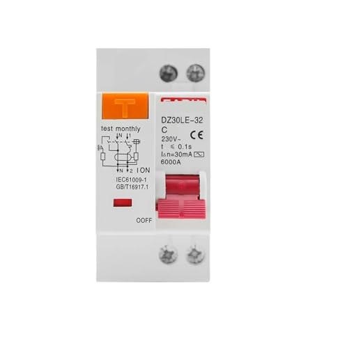 Disyuntor diferencial DZ30L DZ40LE 230V protección cortocircuito 6A-63A