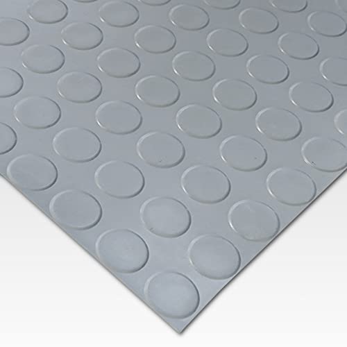 NOVA FORMA Revêtement de Sol en Caoutchouc NR/SBR Épaisseur 3 mm – Tapis Isolant antidérapant – Tapis de Protection pour Fond de remorque, Garage, Couloir, etc. – 140 x 200 cm, Dot Gris