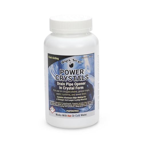 LavaTap - Black Swan Powder Crystal Drain Cleaner 1lb – Heavy Duty Drain Unblocker for Toilets, Sinks, Showers, Bathroom & Kitchen Drains – Strong Toilet Unblocker for Bad Smells & Hair Blockages 450G