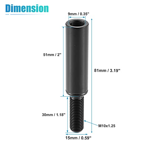 X Autohaux 81Mm 3.19" Car Shift Knob Extension Aluminum Alloy Gear Shifter Extender Lever M10X1.25 For Ford For Nissan #TOP2