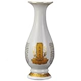 QUEMUONN Jarrón de cerámica Grande, Jarrón de cerámica Guanyin de 20 cm con Forma de Buda, Botella purificadora de Agua, decoración Budista