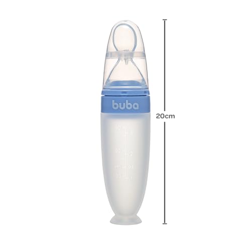 Buba, Colher Dosadora Em Silicone Com Ventosa Azul