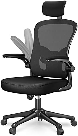 Bild 20 - naspaluro Bürostuhl mit Verstellbaren Armlehnen, Ergonomischer Schreibtischstuhl mit Netzbespannung, Lordosenstütze, Höhenverstellbarer, Gepolstertem Sitzkissen, 360° Drehstuhl, Schwarz